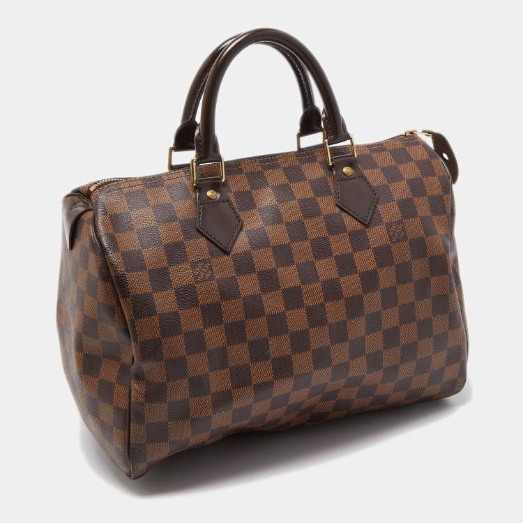 Pre Owned Louis Vuitton Damier Ebene Canvas Speedy 30 Bag