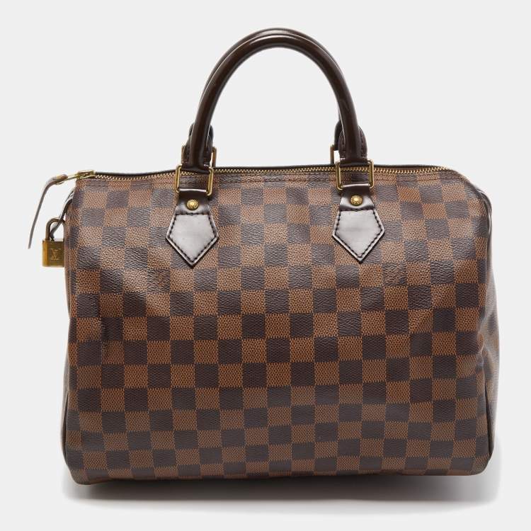 Pre Owned Louis Vuitton Damier Ebene Canvas Speedy 30 Bag