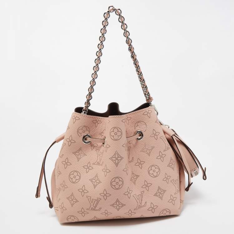 Pre Owned Louis Vuitton Magnolia Monogram Mahina Leather Bella Bucket Bag