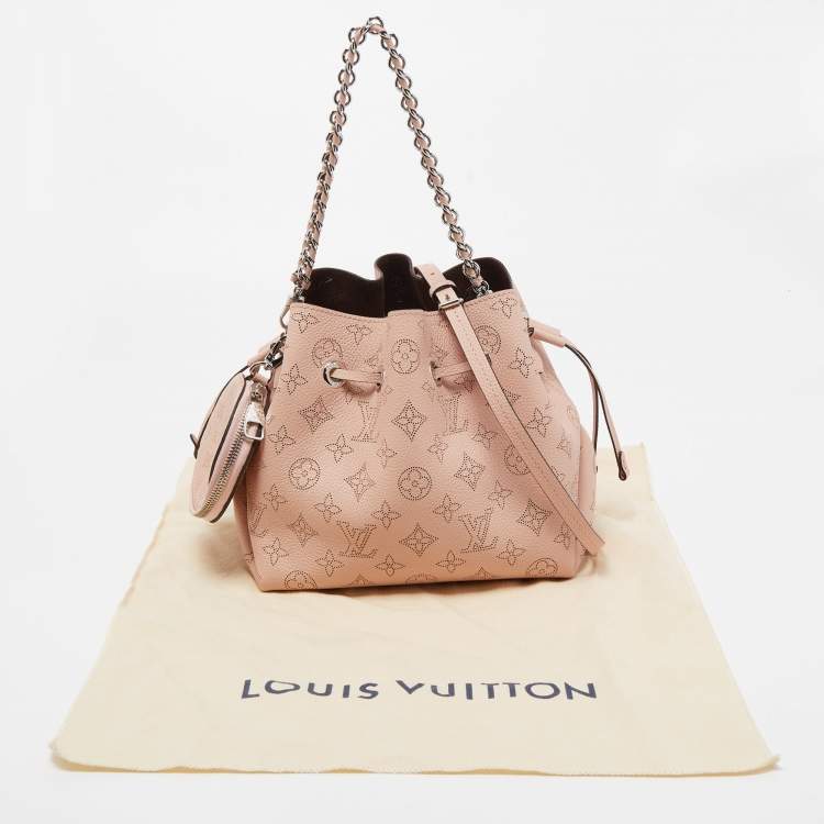 Pre Owned Louis Vuitton Magnolia Monogram Mahina Leather Bella Bucket Bag