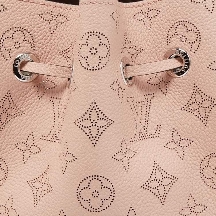 Pre Owned Louis Vuitton Magnolia Monogram Mahina Leather Bella Bucket Bag