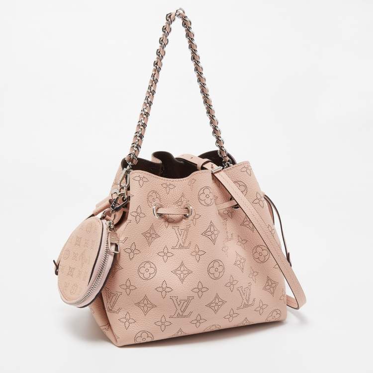 Pre Owned Louis Vuitton Magnolia Monogram Mahina Leather Bella Bucket Bag