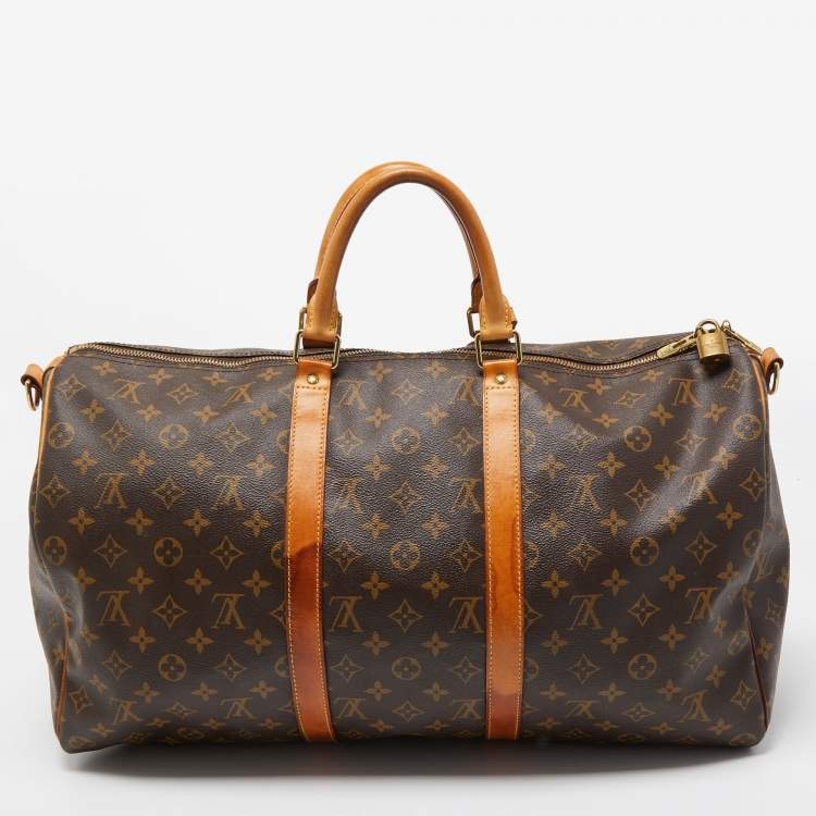 Pre Owned Louis Vuitton Monogram Canvas Keepall 50 Bandouliere Bag