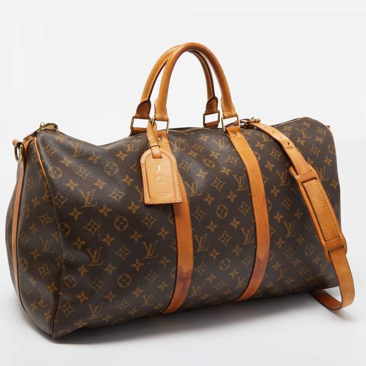 Pre Owned Louis Vuitton Monogram Canvas Keepall 50 Bandouliere Bag