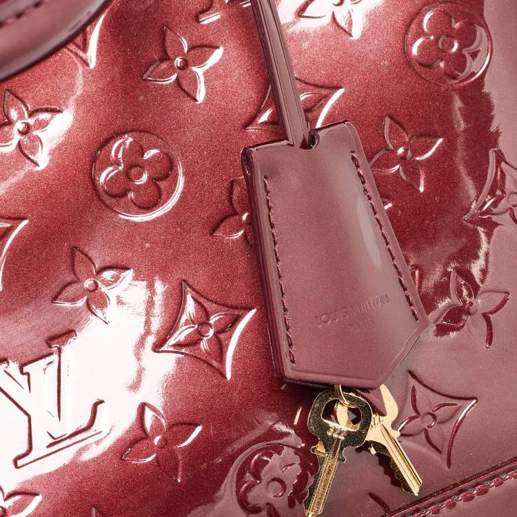Pre Owned Louis Vuitton Amarante Monogram Vernis Alma PM Bag