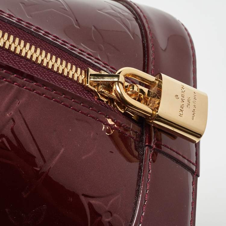 Pre Owned Louis Vuitton Amarante Monogram Vernis Alma PM Bag