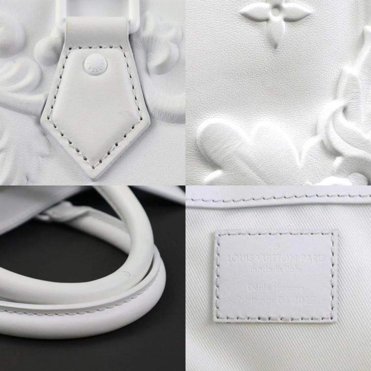 Louis Vuitton White Monogram Leather Ornaments Sac Plat 24H Tote Bag