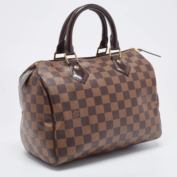 Pre Owned Louis Vuitton Damier Ebene Canvas Speedy 25 Bag