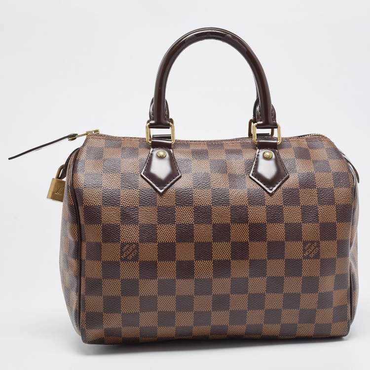 Pre Owned Louis Vuitton Damier Ebene Canvas Speedy 25 Bag