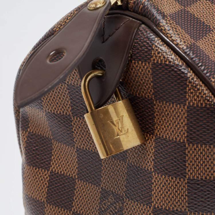 Pre Owned Louis Vuitton Damier Ebene Canvas Speedy 25 Bag