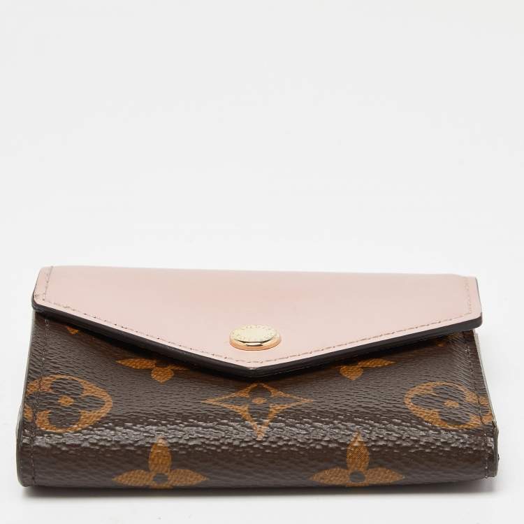 Pre Owned Louis Vuitton Rose Ballerine Monogram Canvas Zoe Wallet
