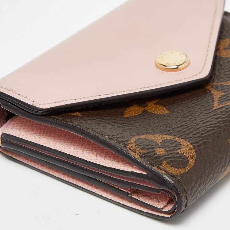 Pre Owned Louis Vuitton Rose Ballerine Monogram Canvas Zoe Wallet