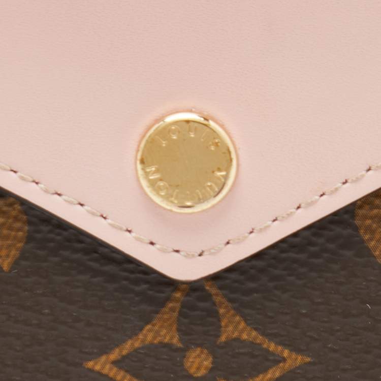 Pre Owned Louis Vuitton Rose Ballerine Monogram Canvas Zoe Wallet