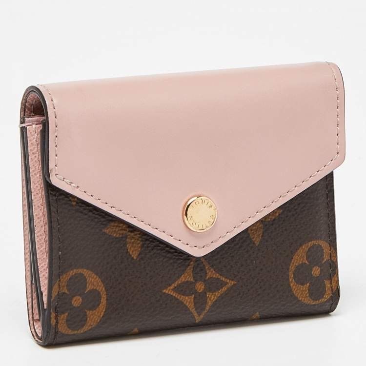 Pre Owned Louis Vuitton Rose Ballerine Monogram Canvas Zoe Wallet