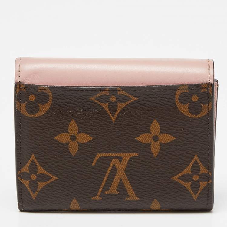 Pre Owned Louis Vuitton Rose Ballerine Monogram Canvas Zoe Wallet