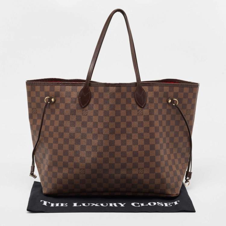 Pre Owned Louis Vuitton Damier Ebene Canvas Neverfull GM Bag