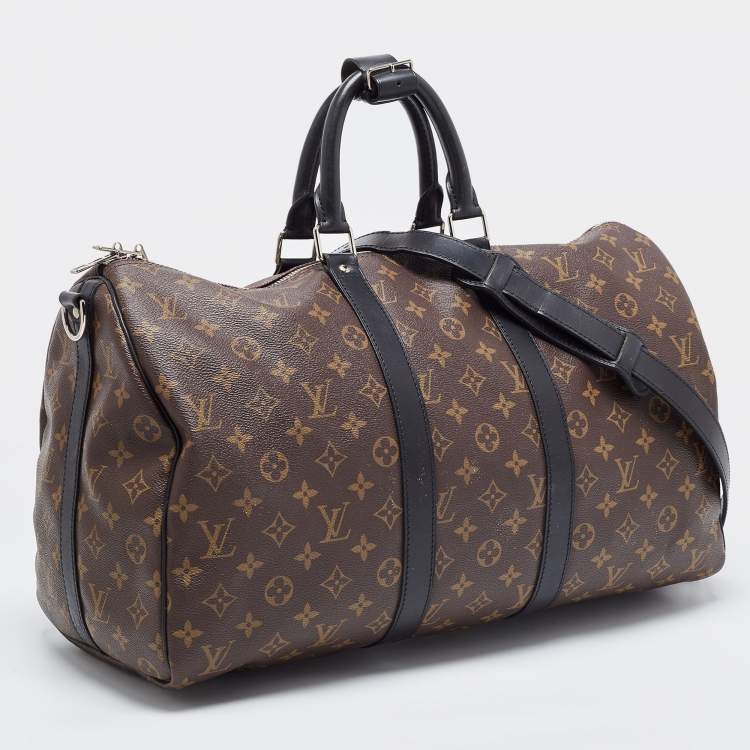 Pre Owned Louis Vuitton Brown Canvas Monogram Keepall Bandouliere 45 Duffel Bag