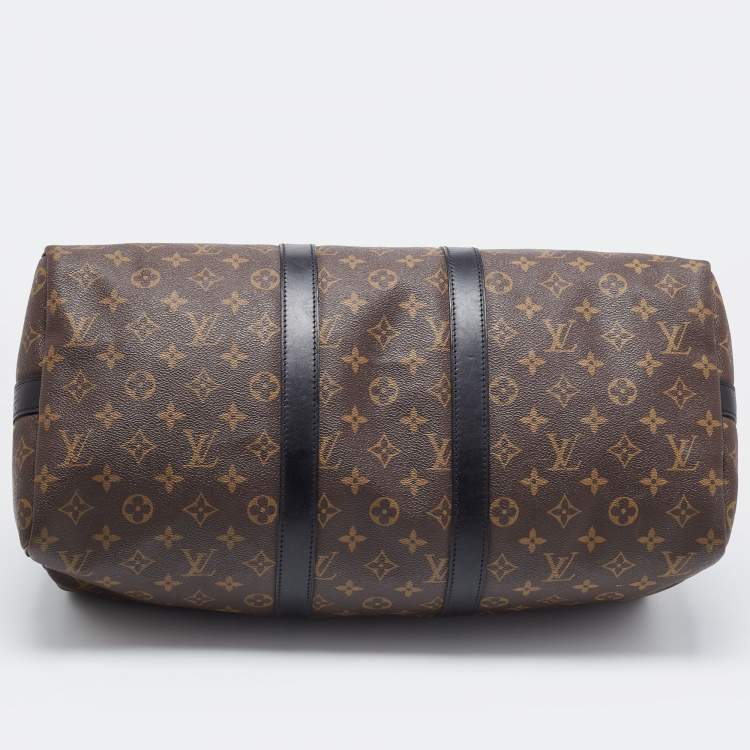 Pre Owned Louis Vuitton Brown Canvas Monogram Keepall Bandouliere 45 Duffel Bag
