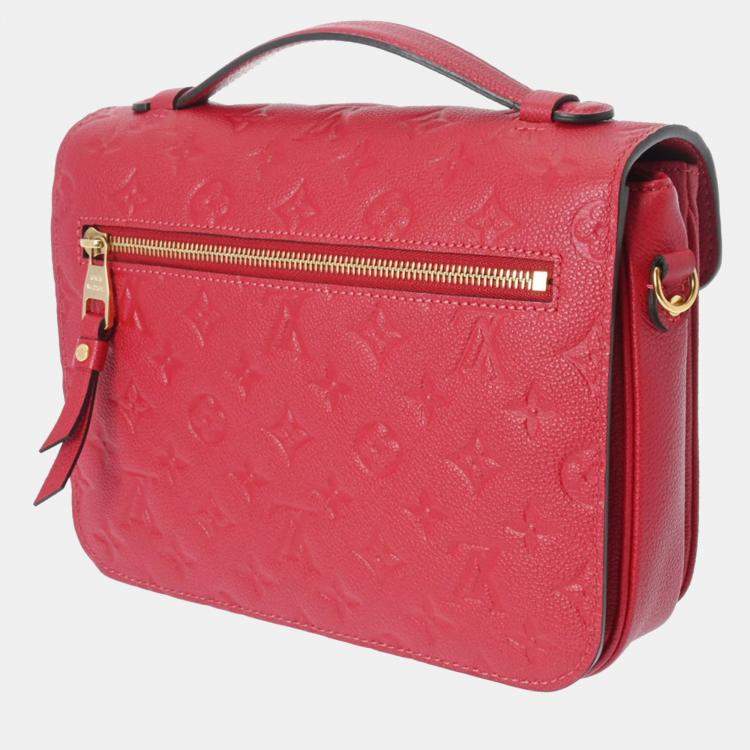 Louis Vuitton Pochette Metis Leather Bag Red