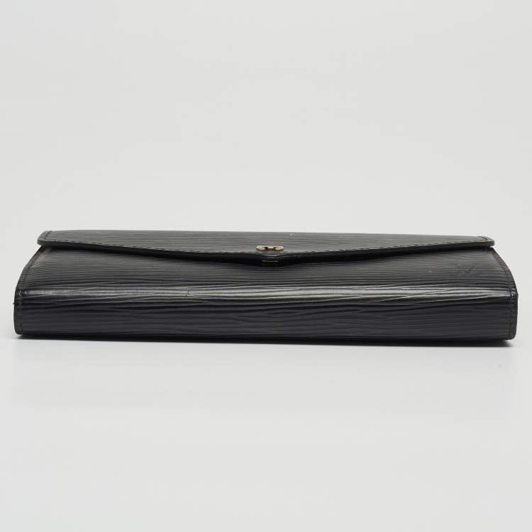 Pre Owned Louis Vuitton Black Epi Leather Sarah Wallet