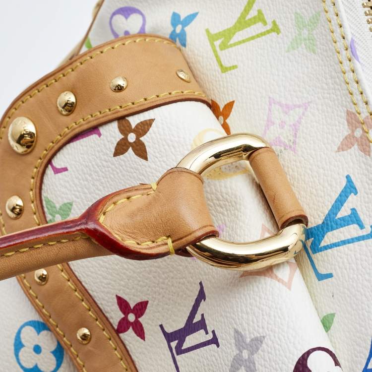 Pre Owned Louis Vuitton White Multicolor Monogram Canvas Rita Bag