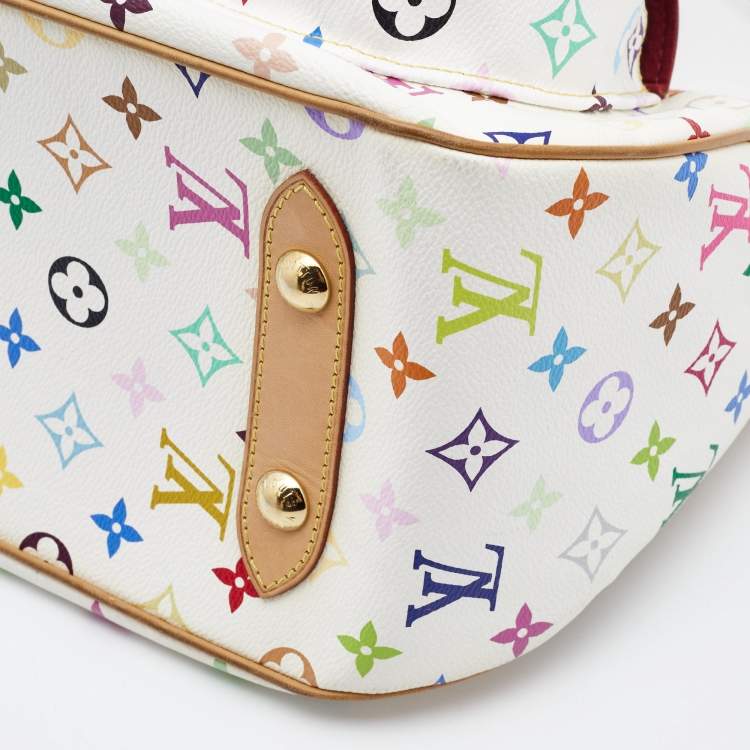 Pre Owned Louis Vuitton White Multicolor Monogram Canvas Rita Bag