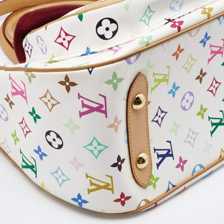 Pre Owned Louis Vuitton White Multicolor Monogram Canvas Rita Bag