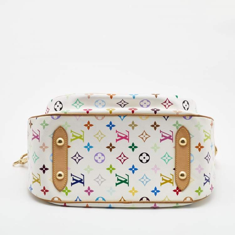 Pre Owned Louis Vuitton White Multicolor Monogram Canvas Rita Bag