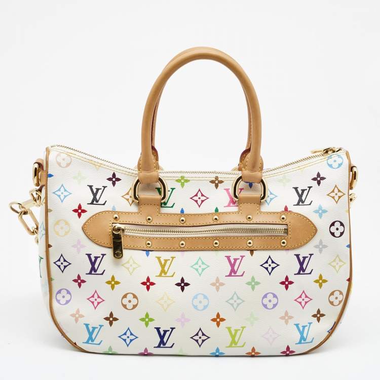 Pre Owned Louis Vuitton White Multicolor Monogram Canvas Rita Bag