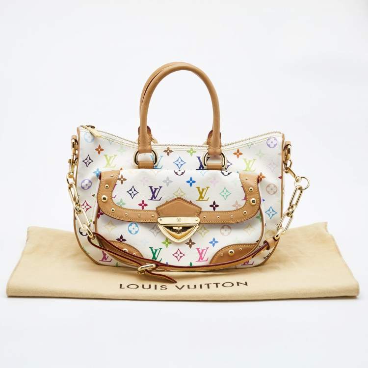 Pre Owned Louis Vuitton White Multicolor Monogram Canvas Rita Bag