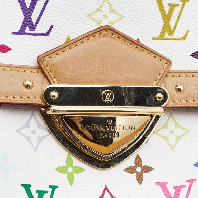 Pre Owned Louis Vuitton White Multicolor Monogram Canvas Rita Bag