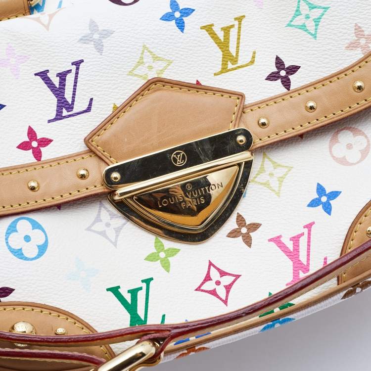 Pre Owned Louis Vuitton White Multicolor Monogram Canvas Rita Bag