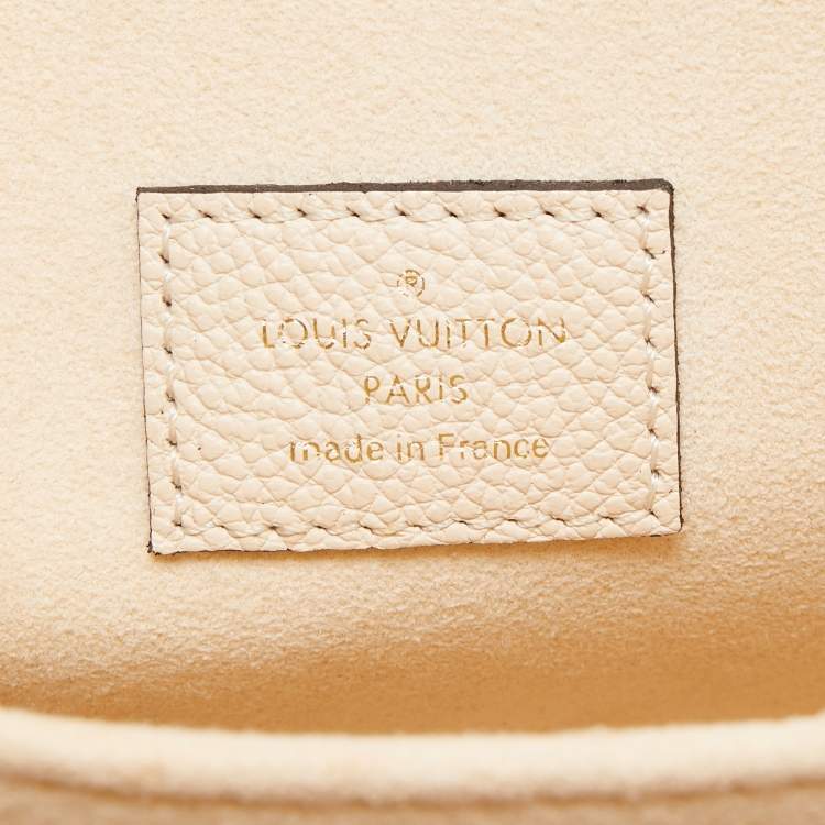 Pre Owned Louis Vuitton Creme Monogram Empreinte Leather Giant Pochette Metis Bag