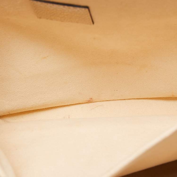 Pre Owned Louis Vuitton Creme Monogram Empreinte Leather Giant Pochette Metis Bag