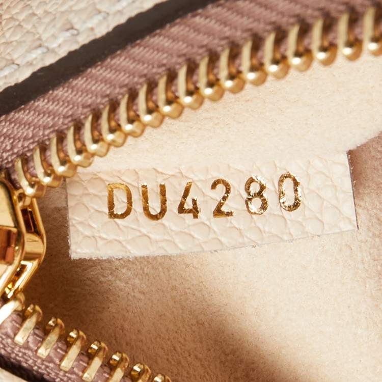 Pre Owned Louis Vuitton Creme Monogram Empreinte Leather Giant Pochette Metis Bag