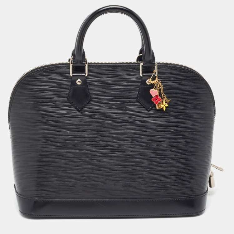LOUIS VUITTON Used Handbag Black Epi Leather Alma PM