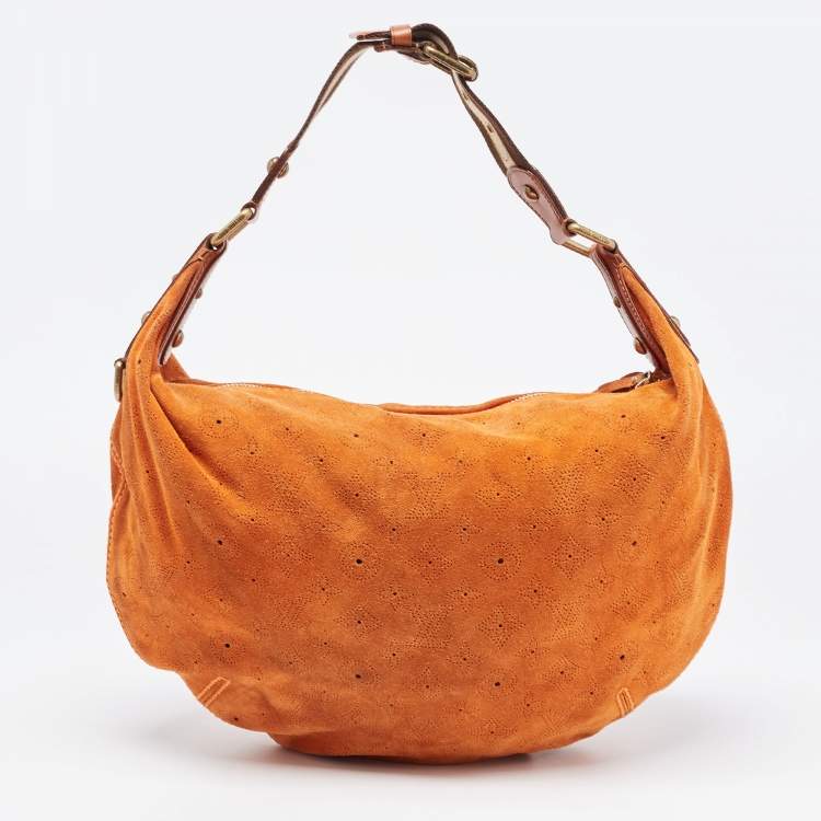 مملوكة مسبقًا Louis Vuitton Orange Monogram Suede Limited Edition Onatah GM Bag