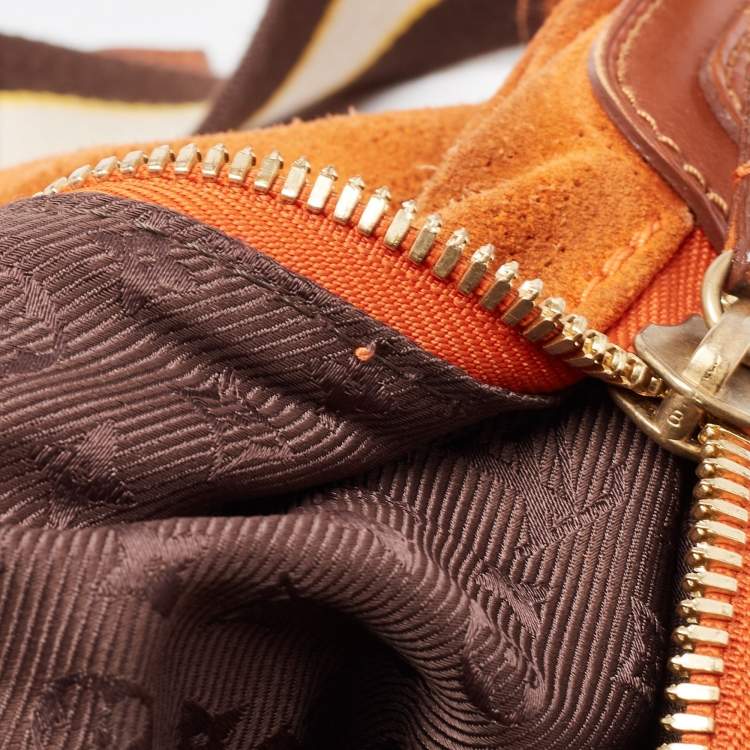 مملوكة مسبقًا Louis Vuitton Orange Monogram Suede Limited Edition Onatah GM Bag