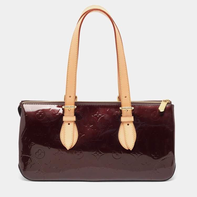 Pre Owned Louis Vuitton Amarante Monogram Vernis Rosewood Avenue Bag