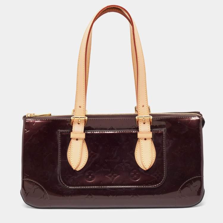 Pre Owned Louis Vuitton Amarante Monogram Vernis Rosewood Avenue Bag