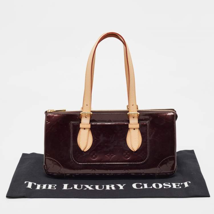 Pre Owned Louis Vuitton Amarante Monogram Vernis Rosewood Avenue Bag