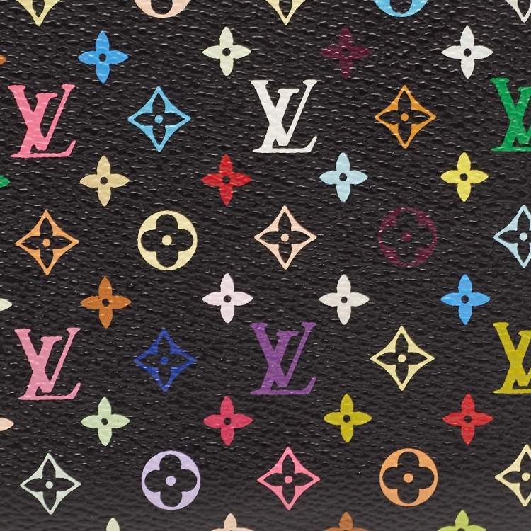 Pre Owned Louis Vuitton Black Monogram Multicolore Canvas Zippy Wallet