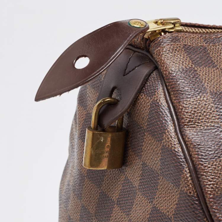 Pre Owned Louis Vuitton Damier Ebene Canvas Speedy 35 Bag