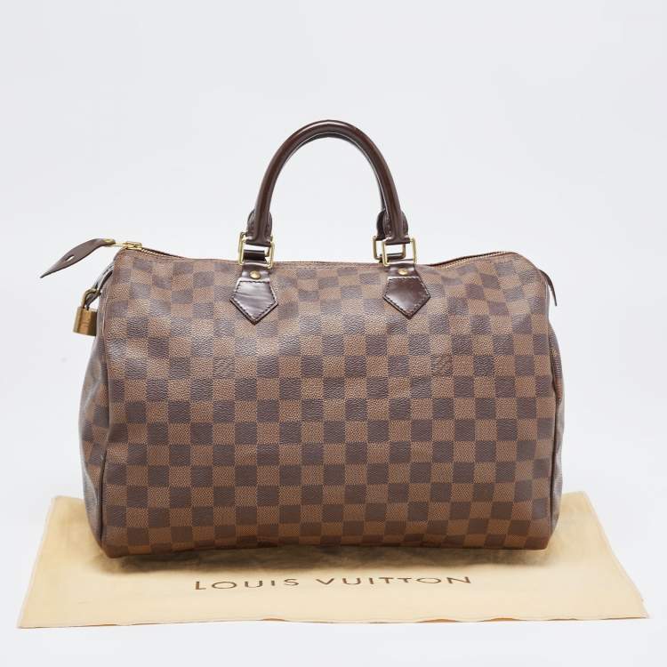 Pre Owned Louis Vuitton Damier Ebene Canvas Speedy 35 Bag