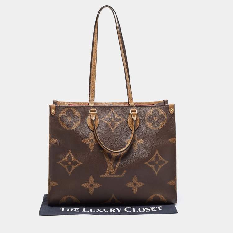 Pre Owned Louis Vuitton Monogram Reverse Giant Canvas OnTheGo GM Bag