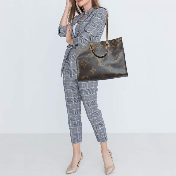 Pre Owned Louis Vuitton Monogram Reverse Giant Canvas OnTheGo GM Bag