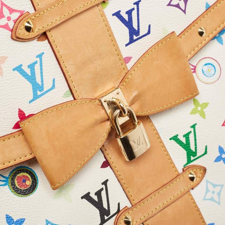 Pre Owned Louis Vuitton White Monogram Multicolore Canvas Murakami Eye Love You Bag