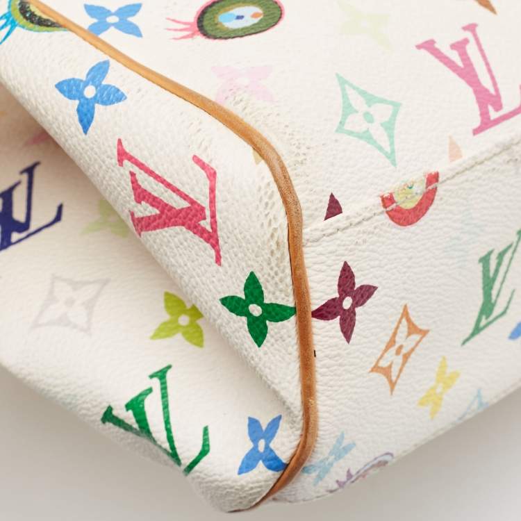 Pre Owned Louis Vuitton White Monogram Multicolore Canvas Murakami Eye Love You Bag