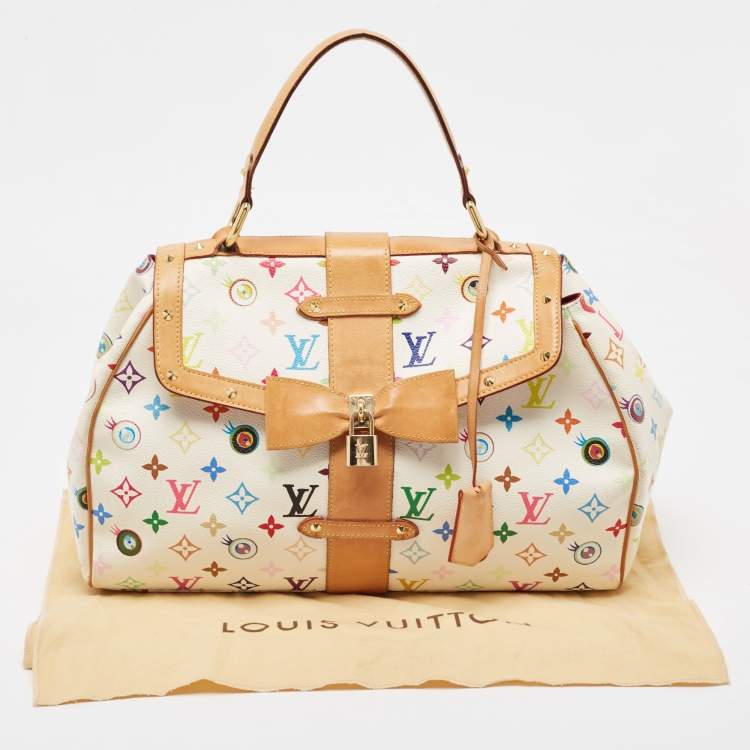Pre Owned Louis Vuitton White Monogram Multicolore Canvas Murakami Eye Love You Bag