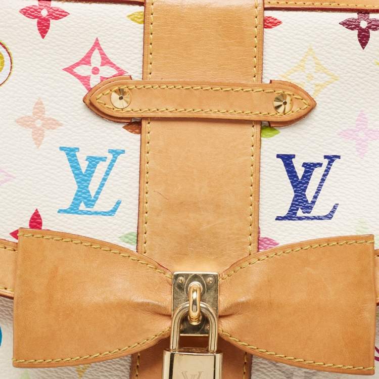 Pre Owned Louis Vuitton White Monogram Multicolore Canvas Murakami Eye Love You Bag